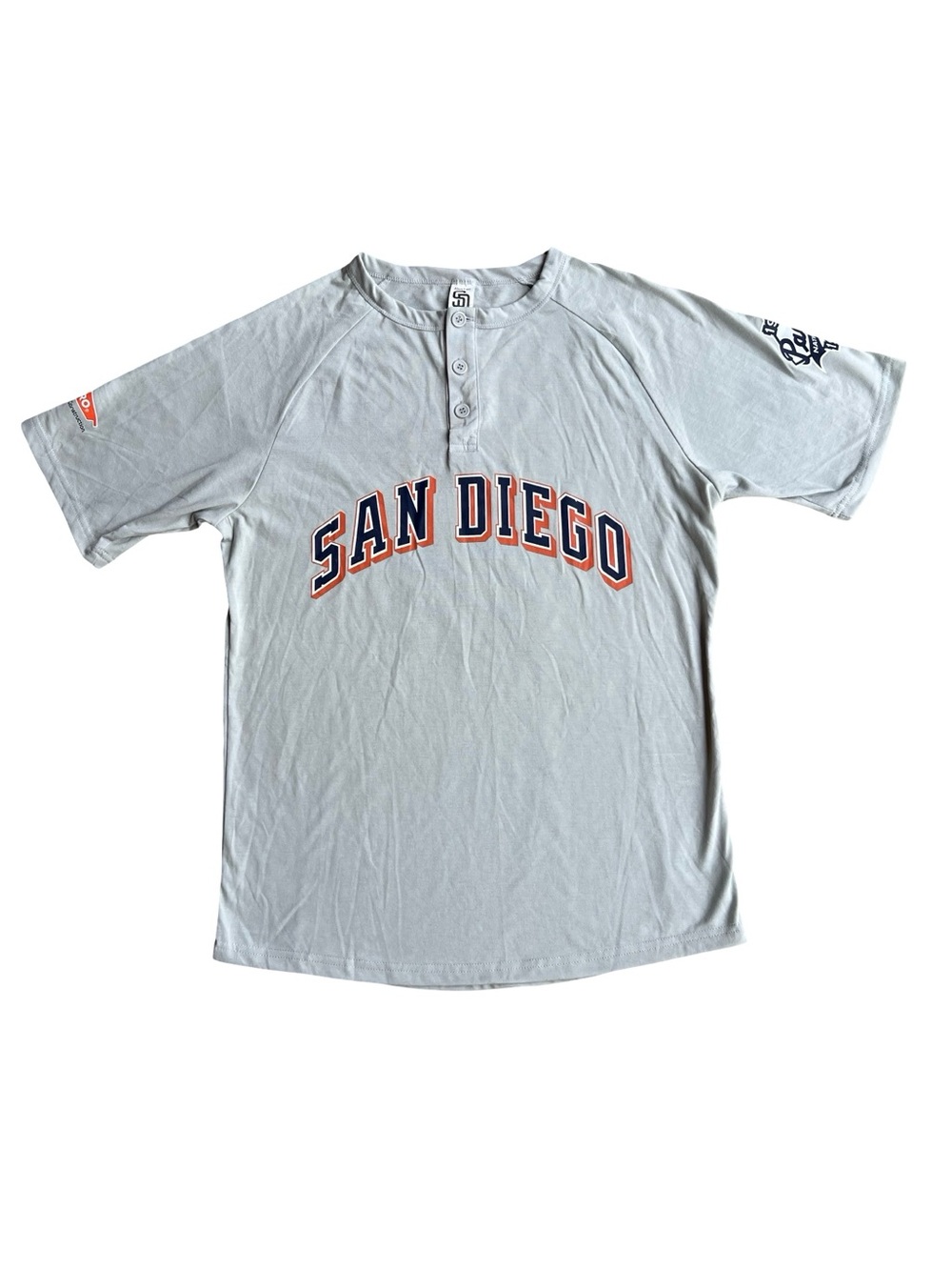 San Diego SD Padres MLB 1999 Tony Gwynn Gray Jersey Henley Shirt Adult M SGA #19